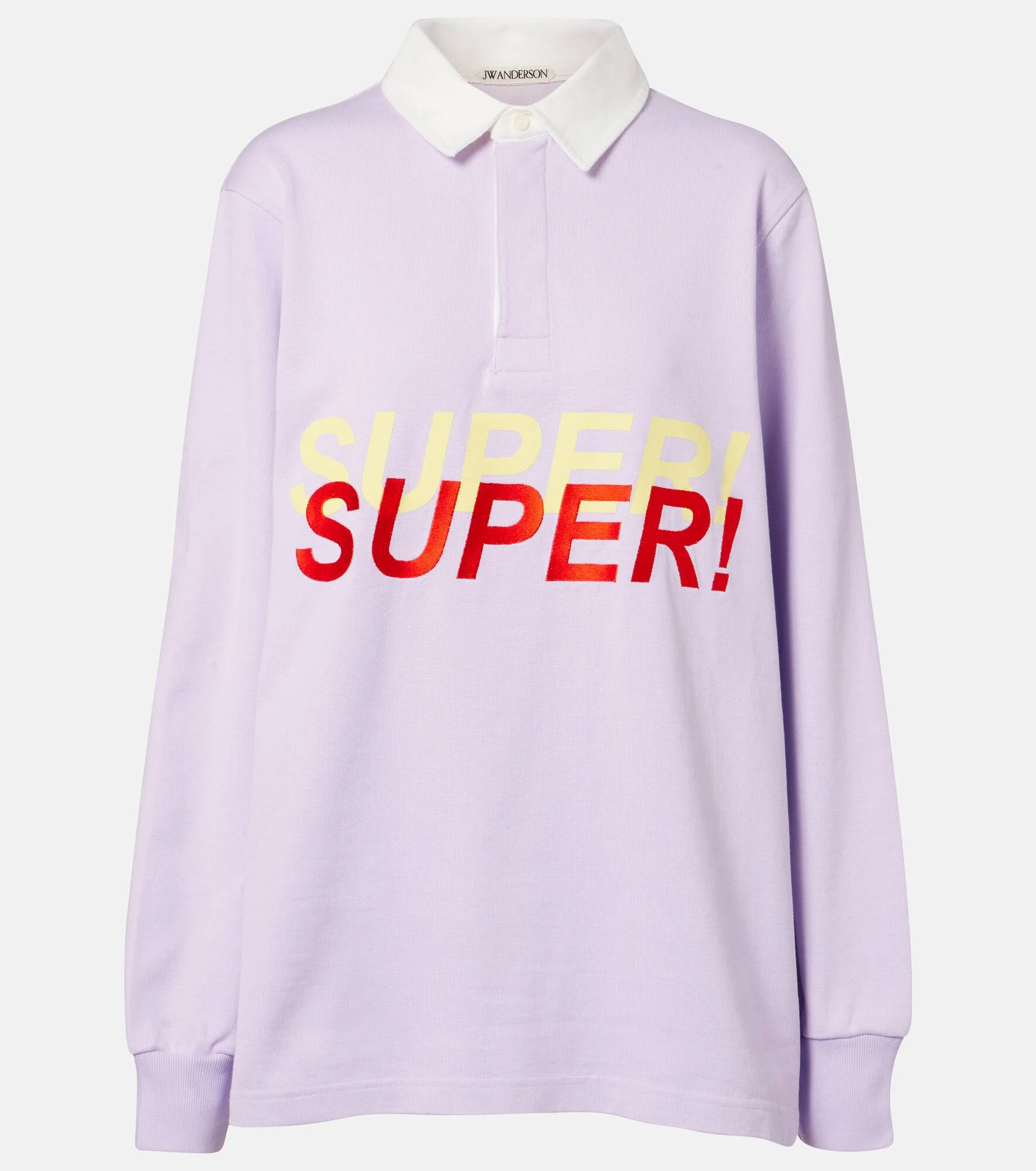 Printed cotton polo sweater - 1