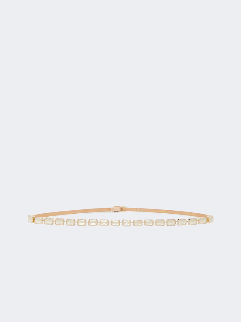 FUMANTE Jewelled nappa leather belt - POWDER 4