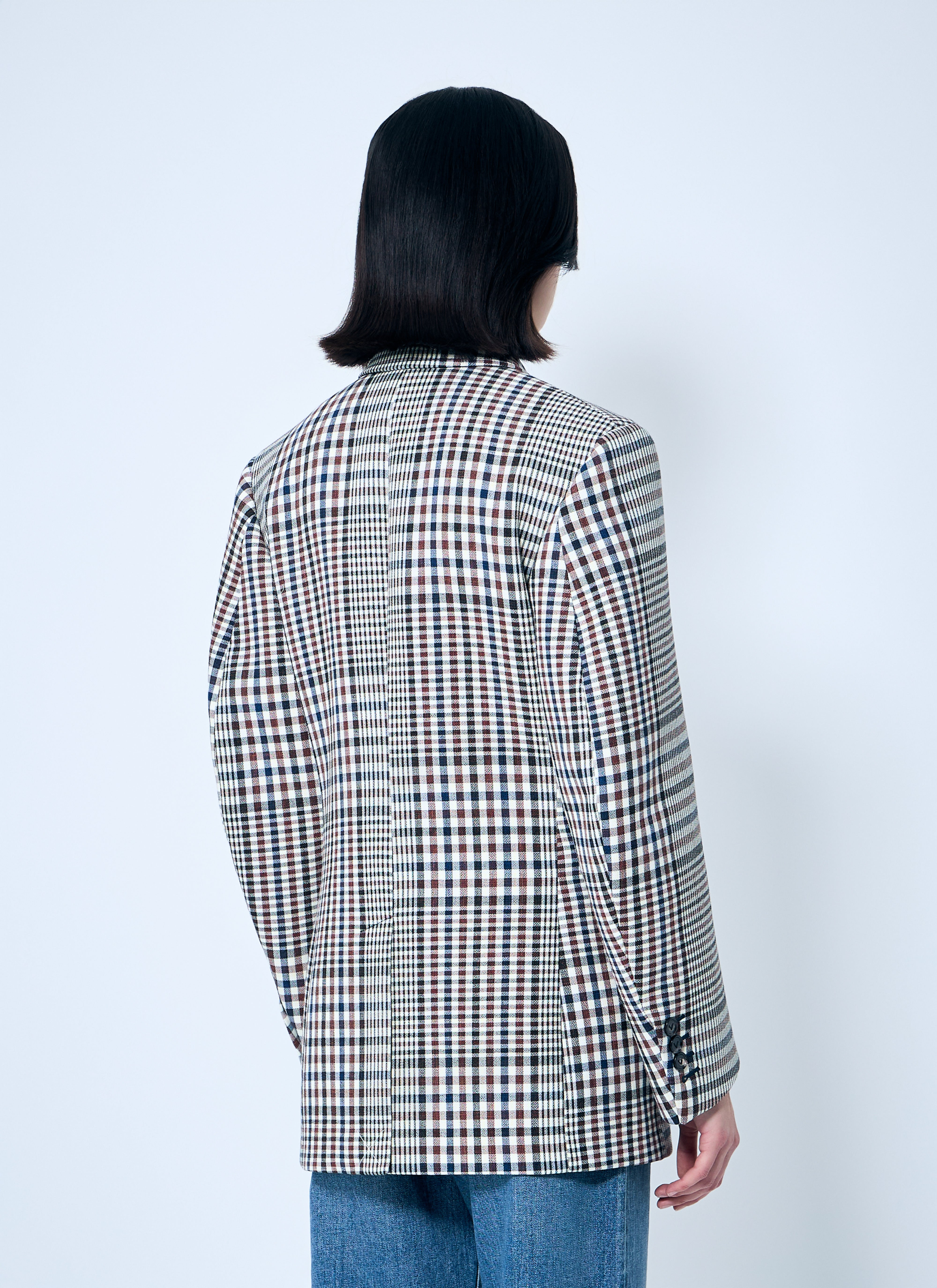 Bottega Veneta Women Structured Check-Cotton Blazer - 4