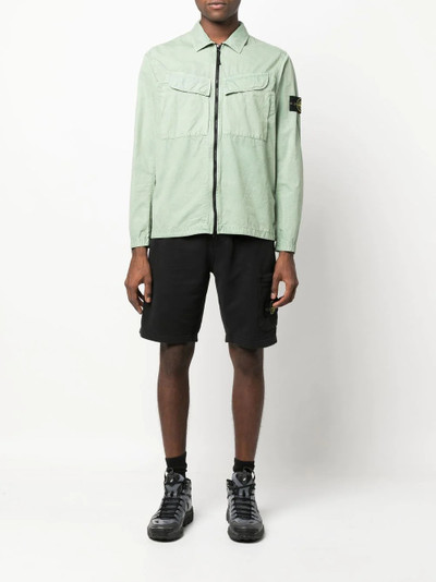 Stone Island Compass-patch shirt jacket outlook