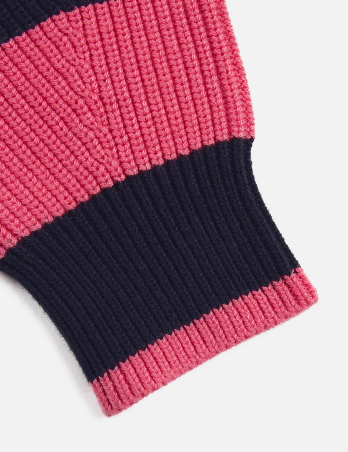 “EV” HEART BADGE STRIPED CROPPED HALF-ZIP SWEATER - 11