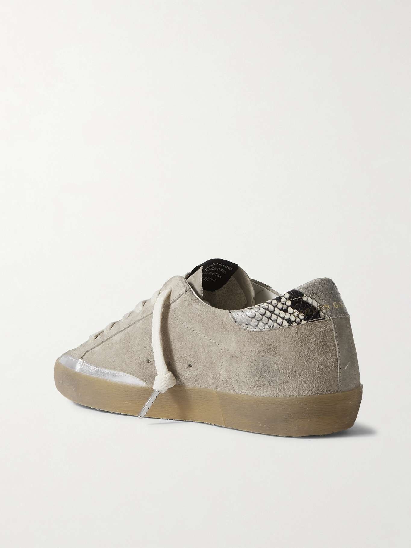 Super-Star snake-effect leather-trimmed suede sneakers - 3