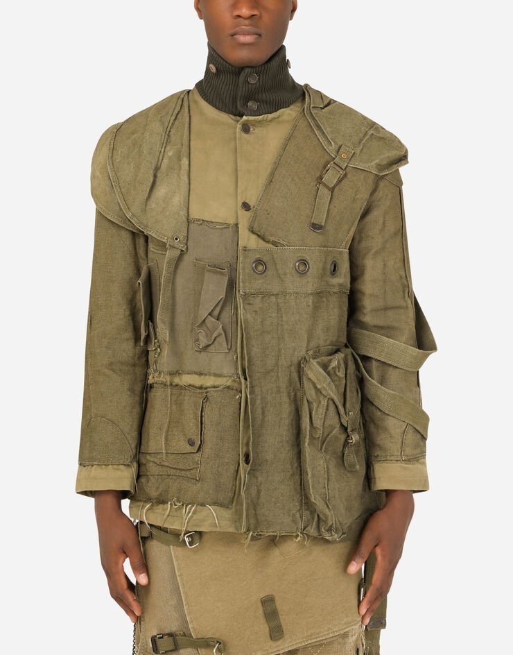 Cotton jacket with vintage appliqués - 2