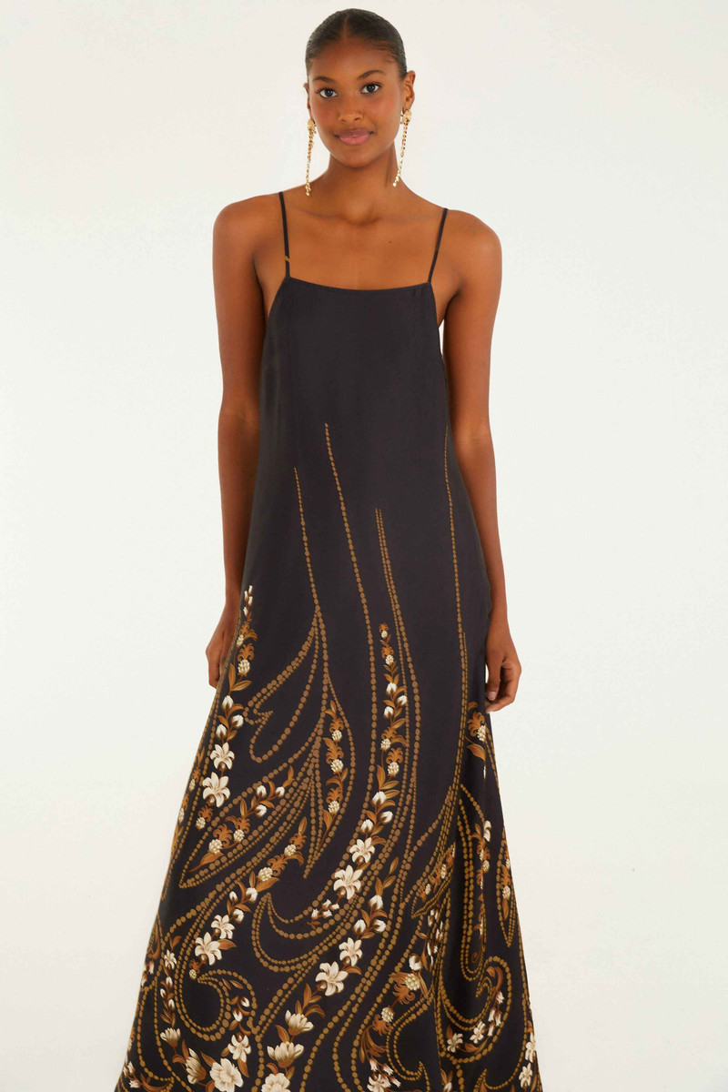 Black Garden Lenzing™ Ecovero™ Viscose Slip Midi Dress 4