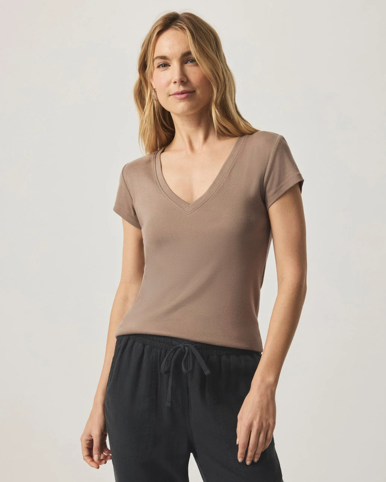 Faye V-Neck Tee - 1
