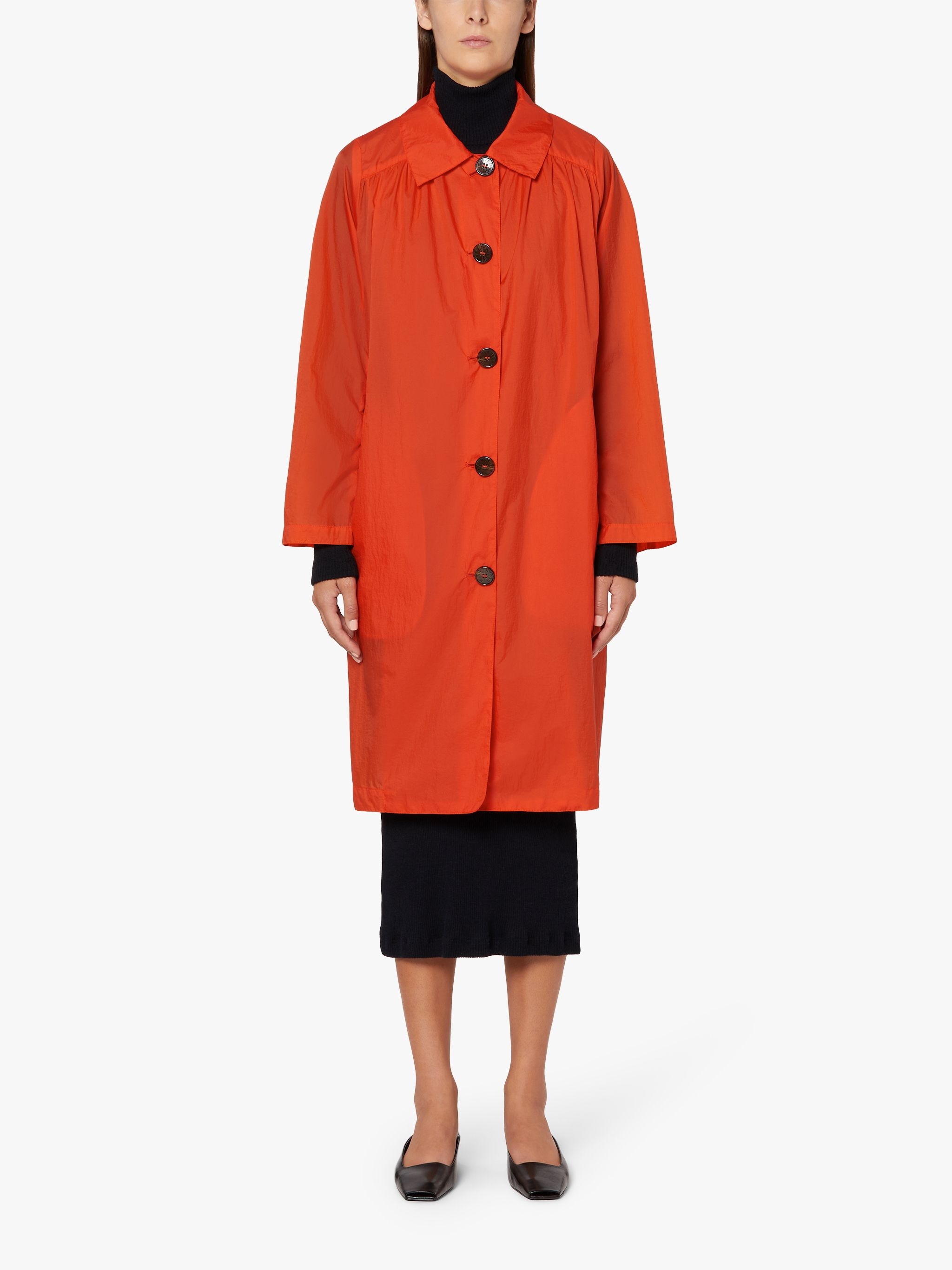HANA ORANGE NYLON OVERCOAT | LMJ-018 - 3