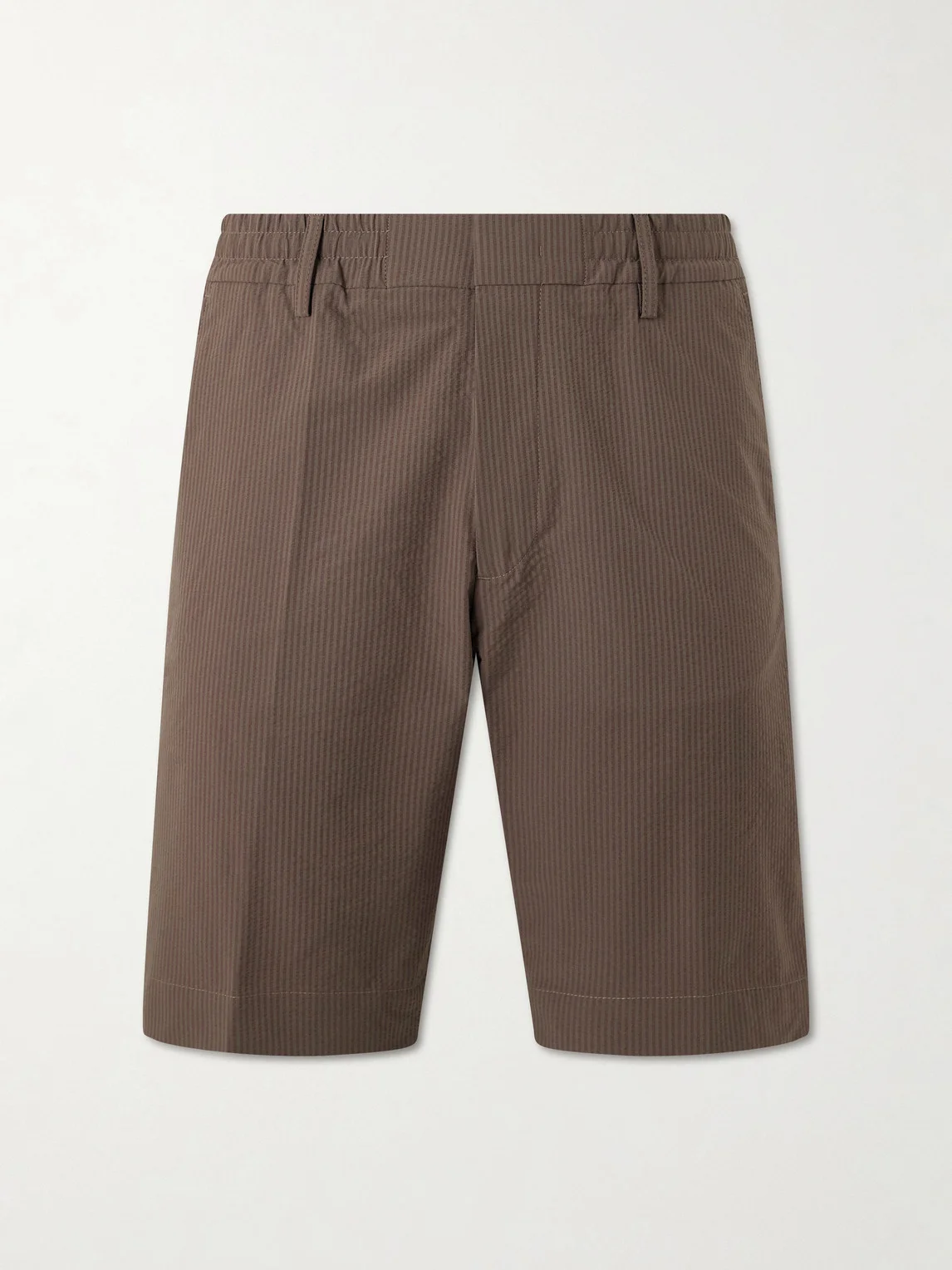 Billie Straight-Leg Striped Seersucker Shorts - 1