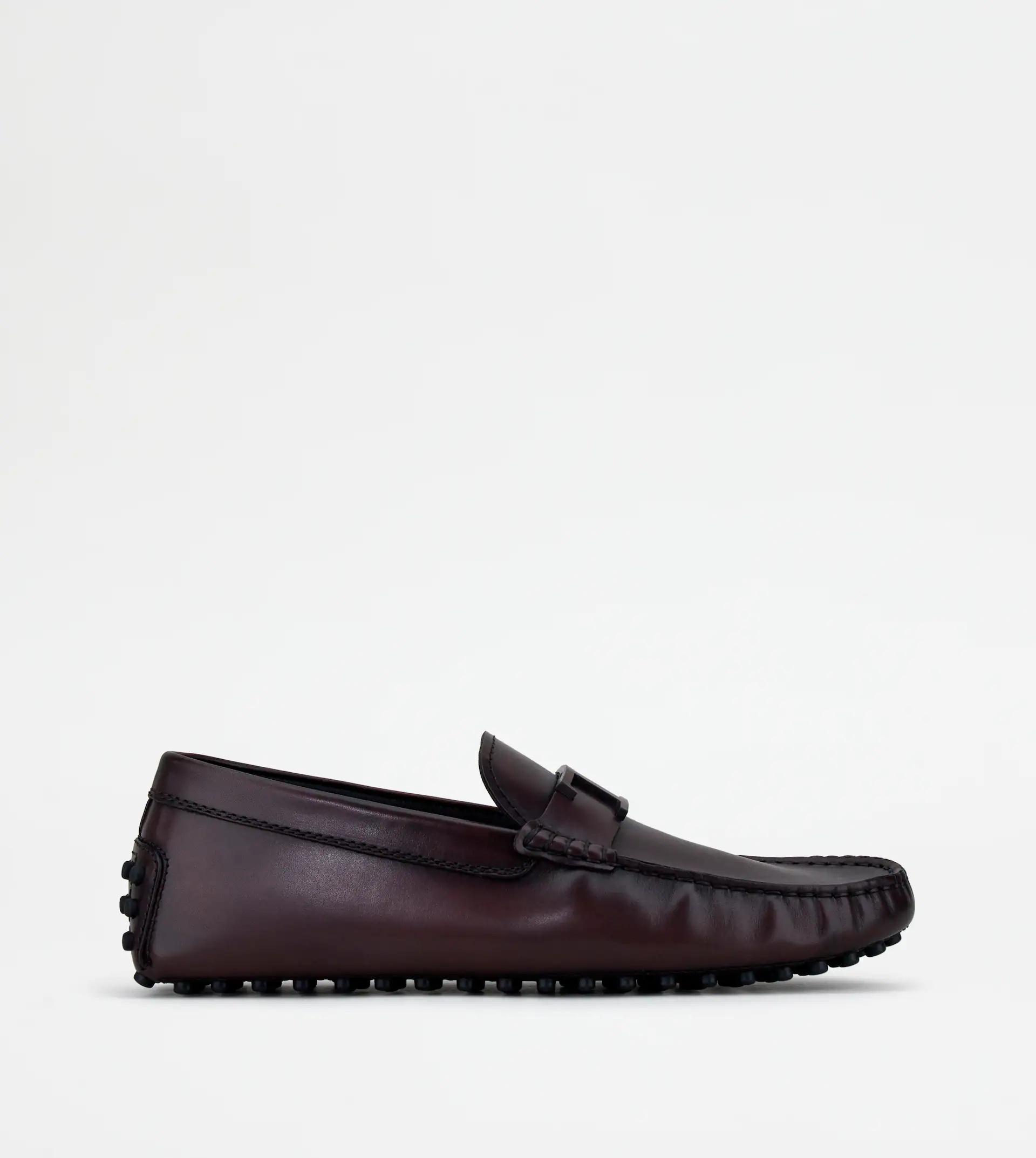 GOMMINO DRIVING SHOES IN LEATHER - BURGUNDY - 1