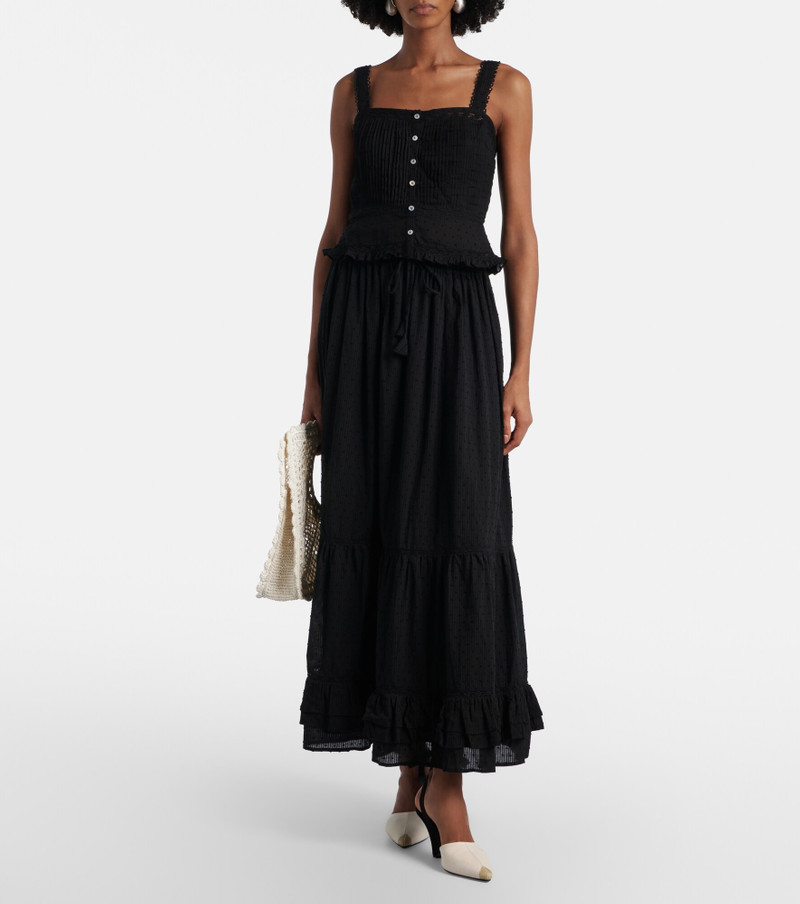 Poupette St Barth Berry lace-trimmed cotton top outlook