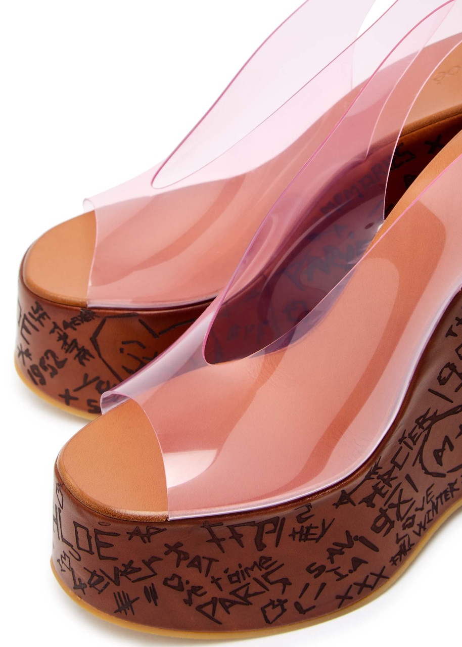 Chloe Maxime Transparent Tpu Platform Wedge Sandals - 3