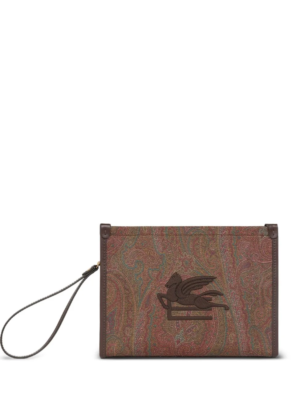 Arnica Pegaso-embroidered clutch bag - 1
