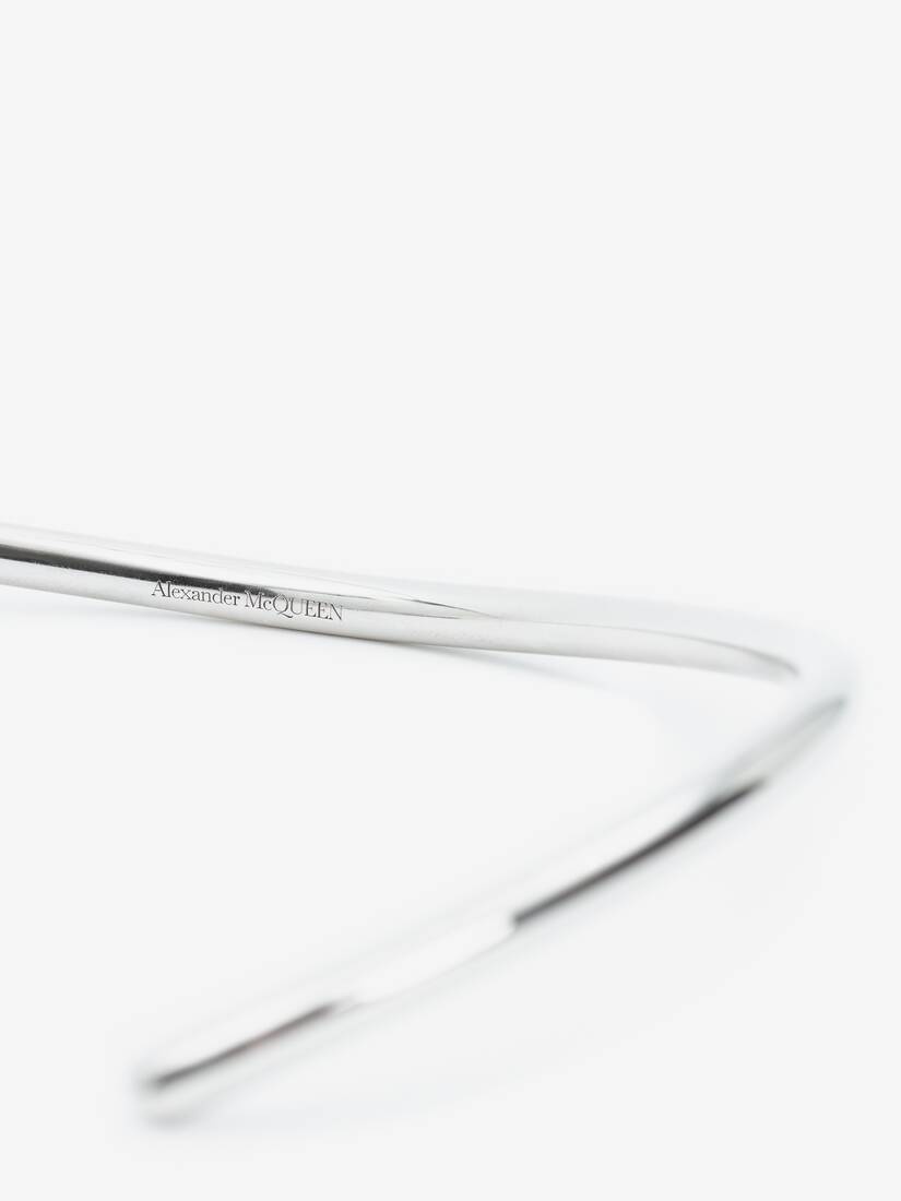 Thin Tubular Chocker in Antique Silver - 4