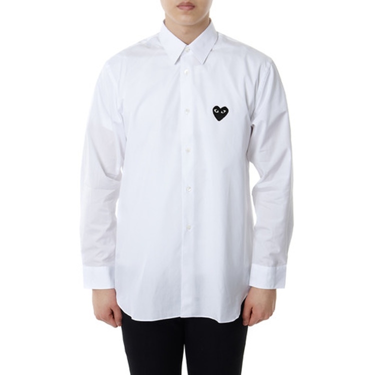 COMME des GARCONS PLAY Black Emblem Button Down 'White' AZ-B004-051-2 - 3