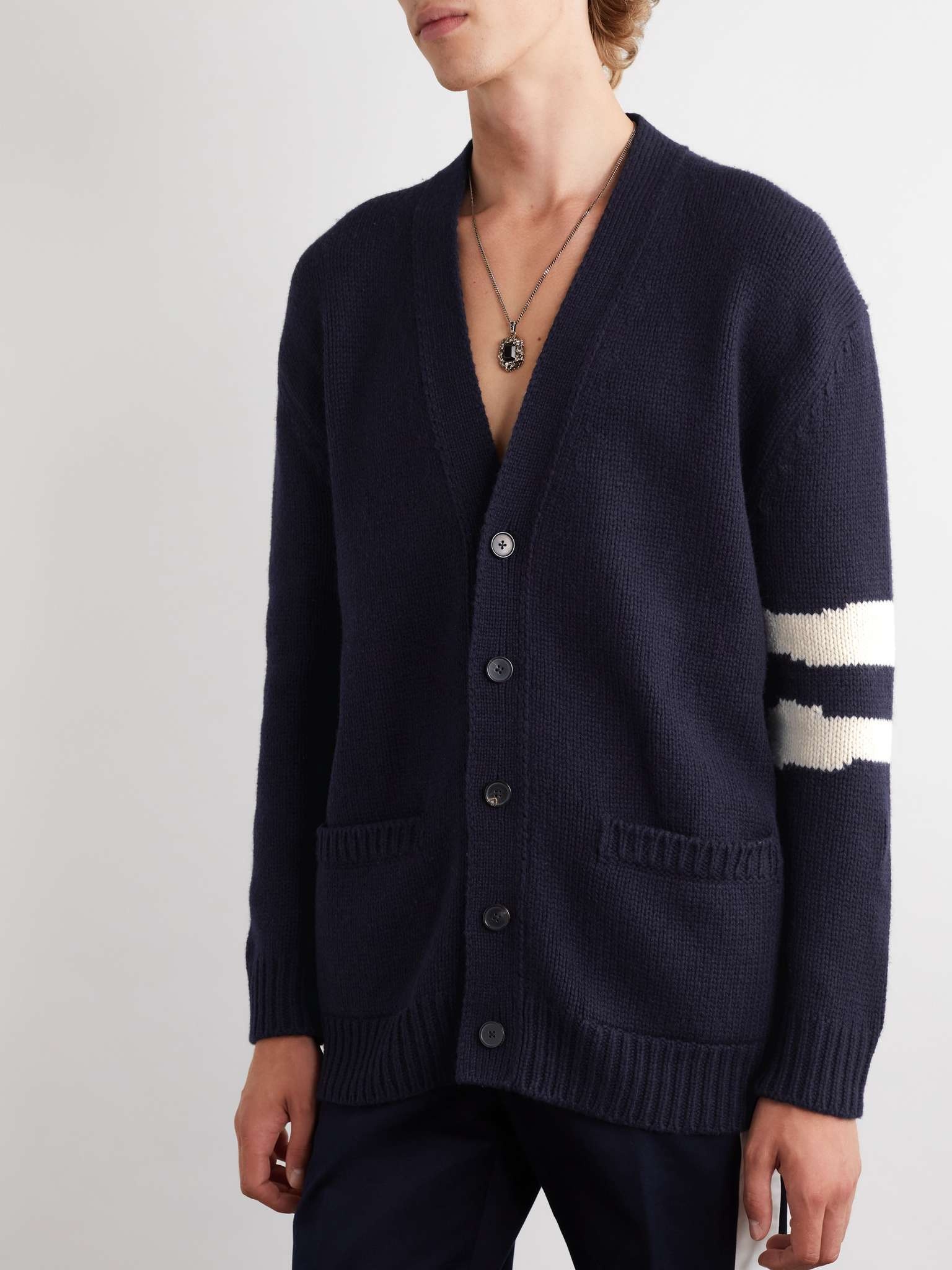 Intarsia Wool and Cashmere-Blend Cardigan - 3