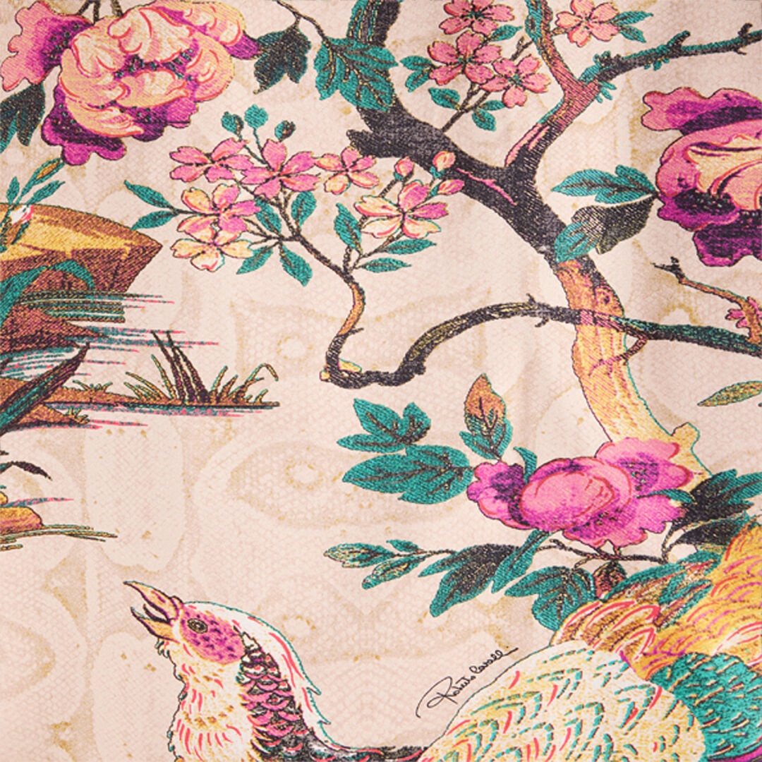 Silk Shirt with Floral and Pheasant Print - 5