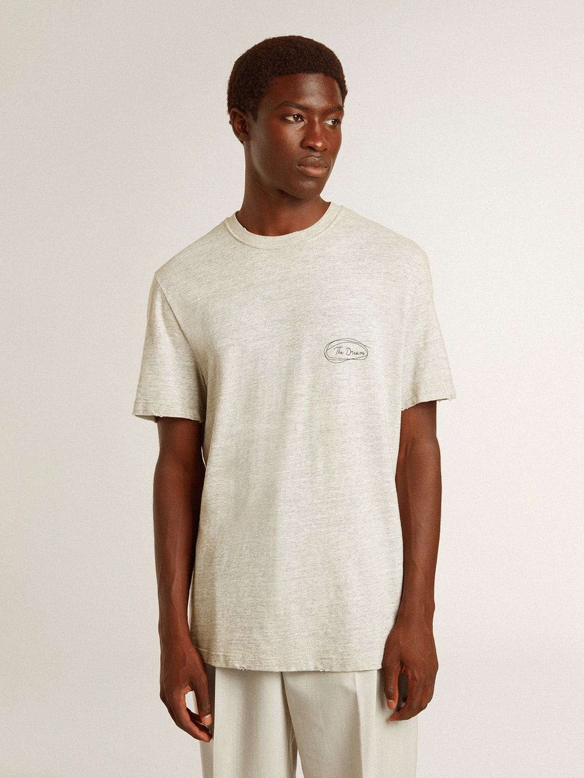 Men's gray T-shirt with black lettering - 2