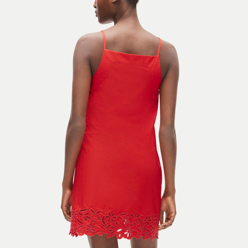 High-squareneck mini dress in cotton poplin 5
