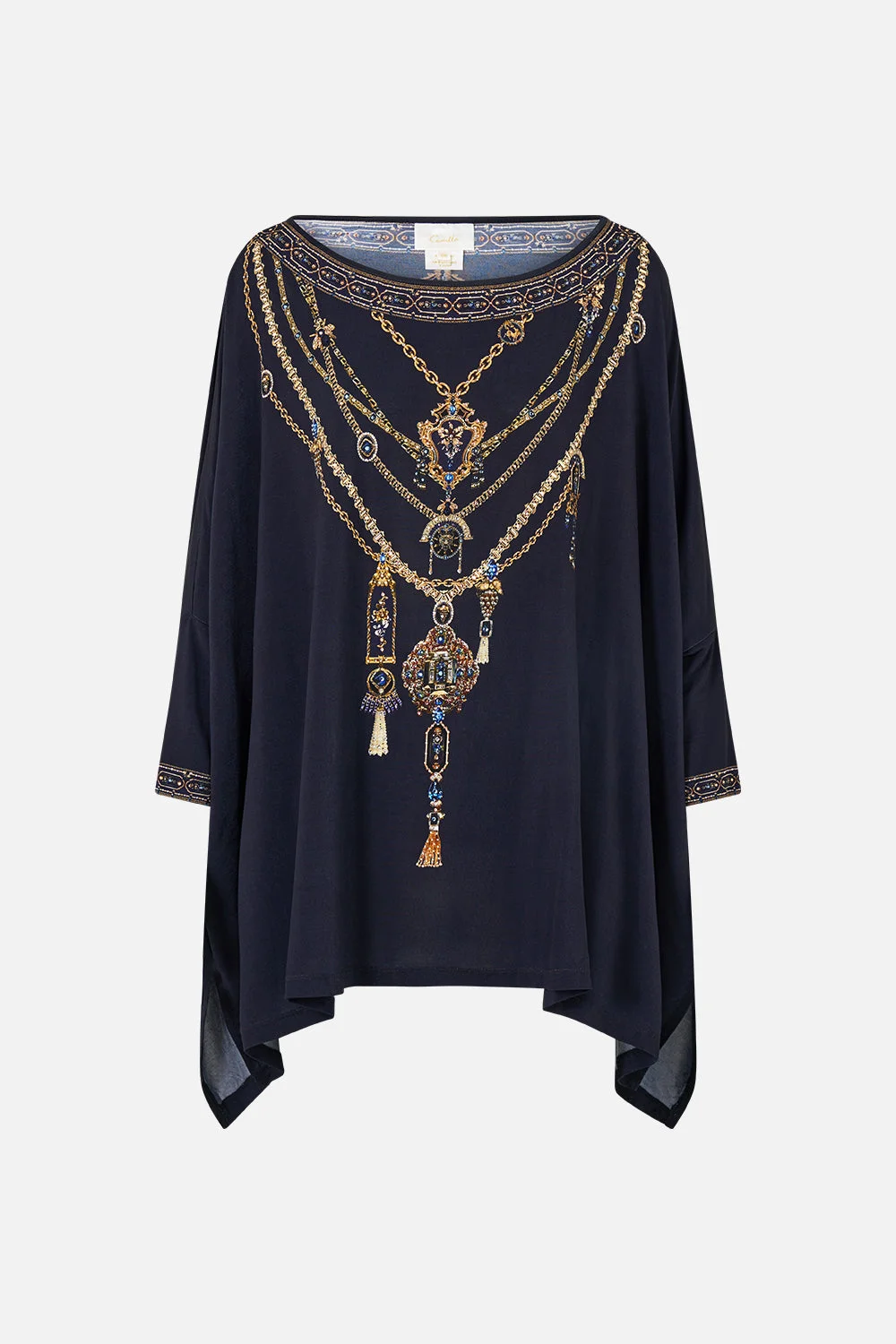 SCOOP NECK SLOUCH TEE CLOAKED IN BAROQUE - 1
