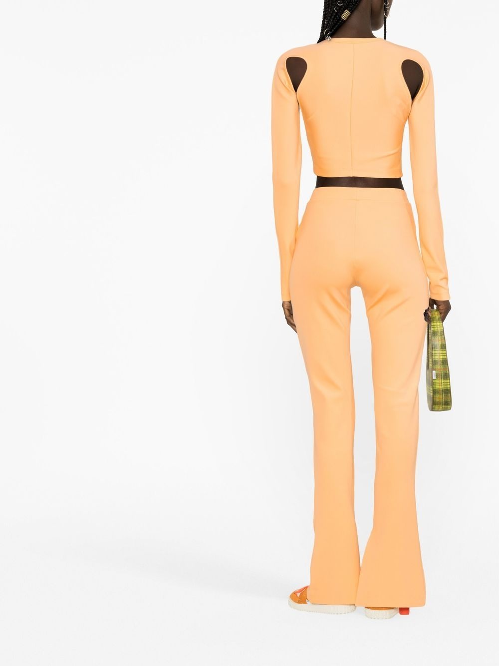cut-out long-sleeve crop top - 3