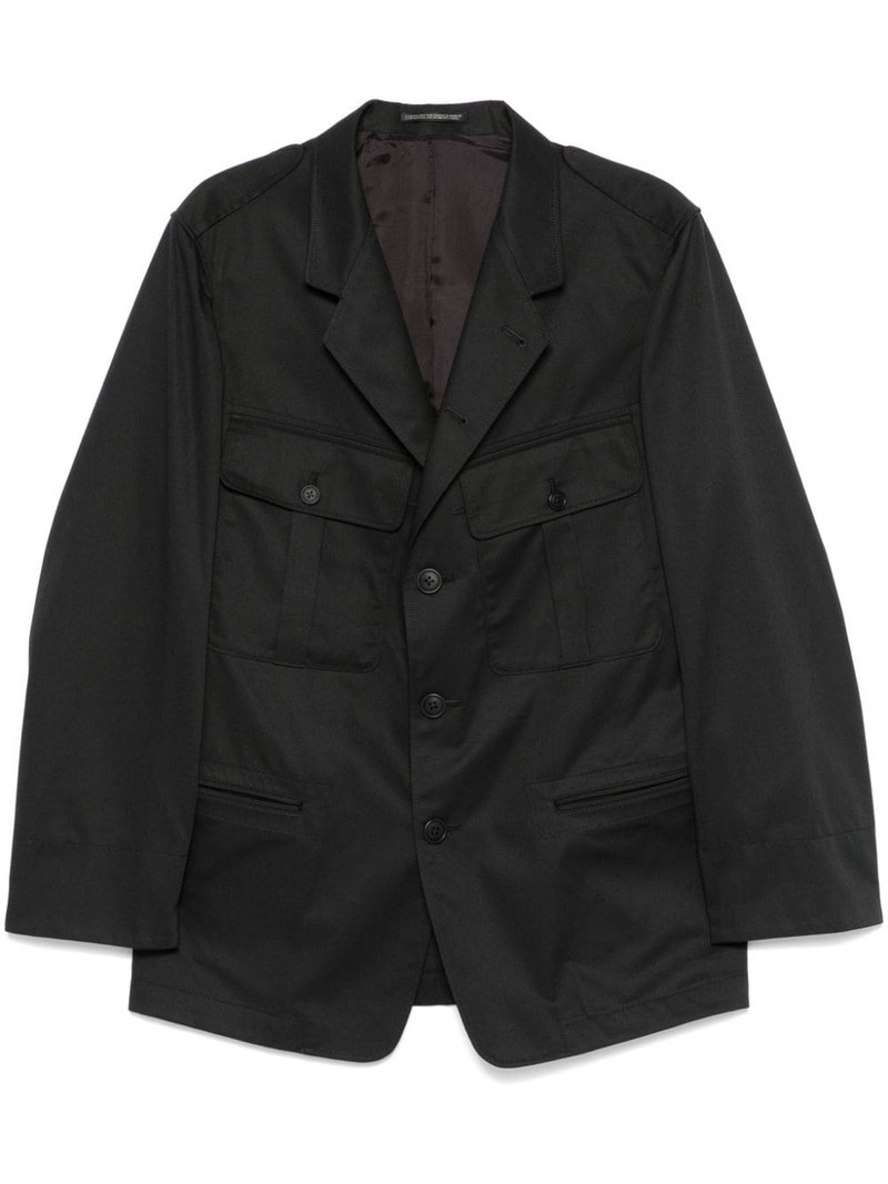 pleat-detail twill blazer 1
