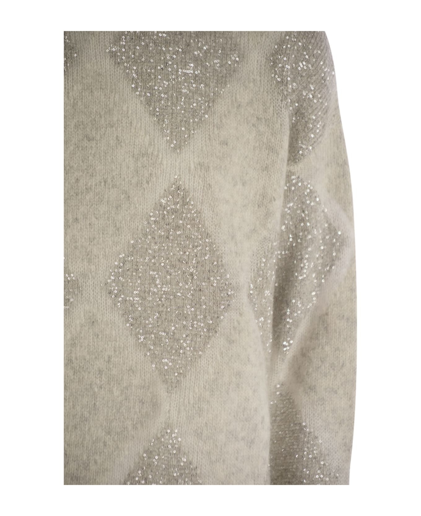Dazzling Argyle Turtleneck Sweater In Wool And Mohair - 4