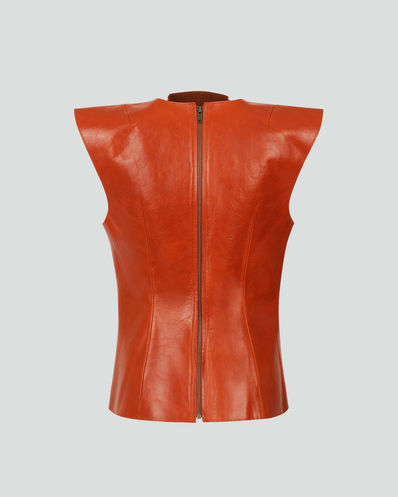 entire studios LEATHER STRUCTURED TANK COPPER outlook