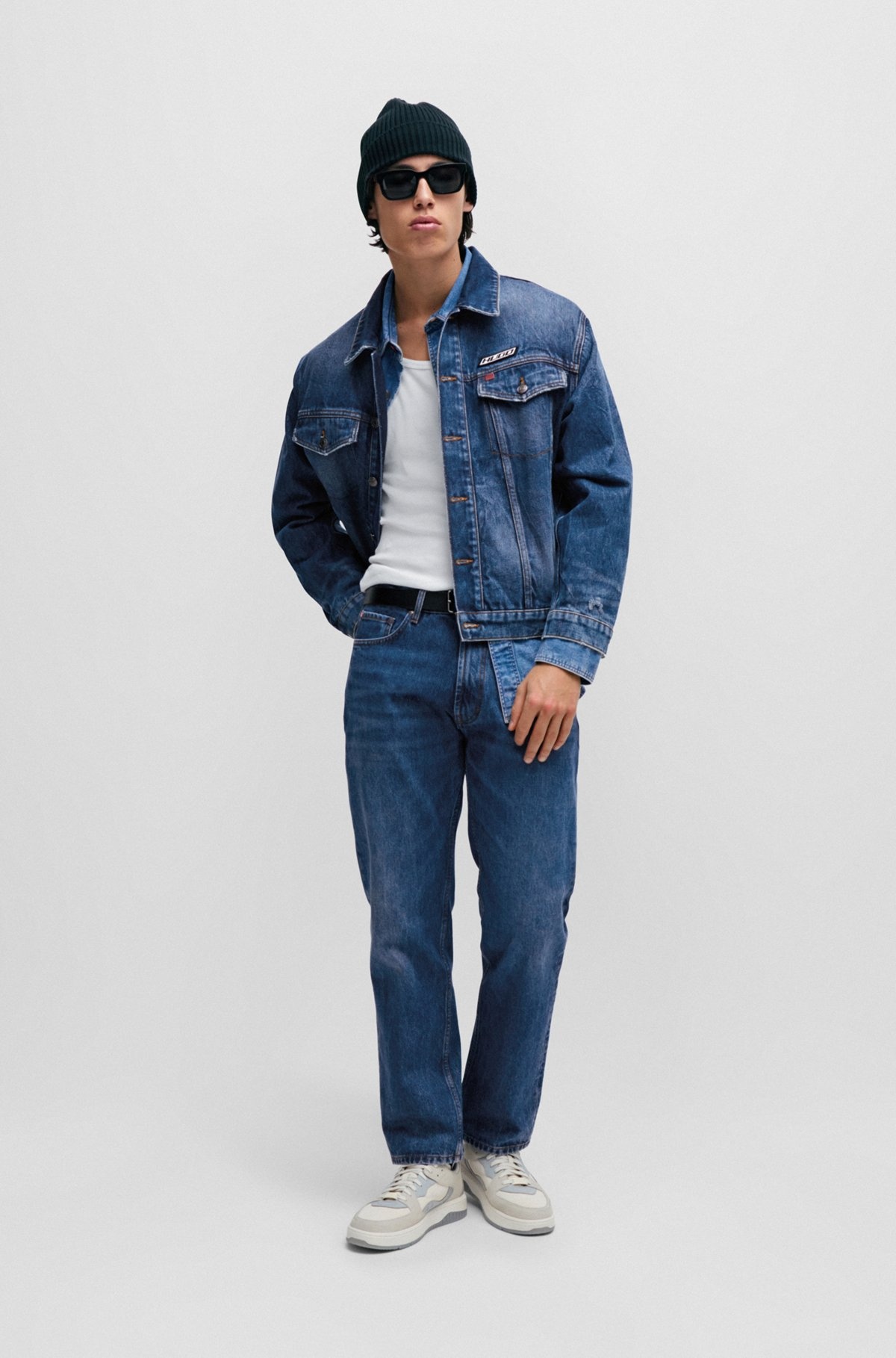 REGULAR-FIT JEANS IN BLUE RIGID DENIM - 3