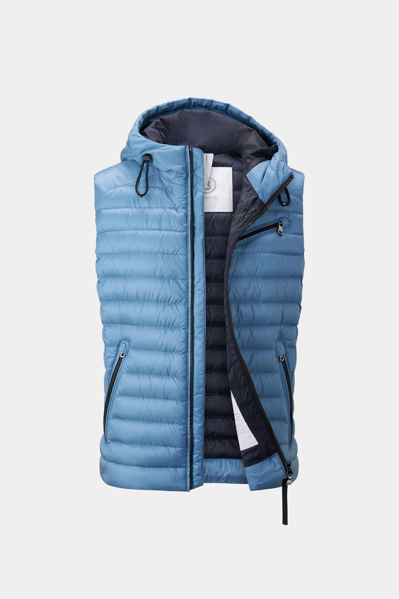 Lonne lightweight down vest in Blue 7