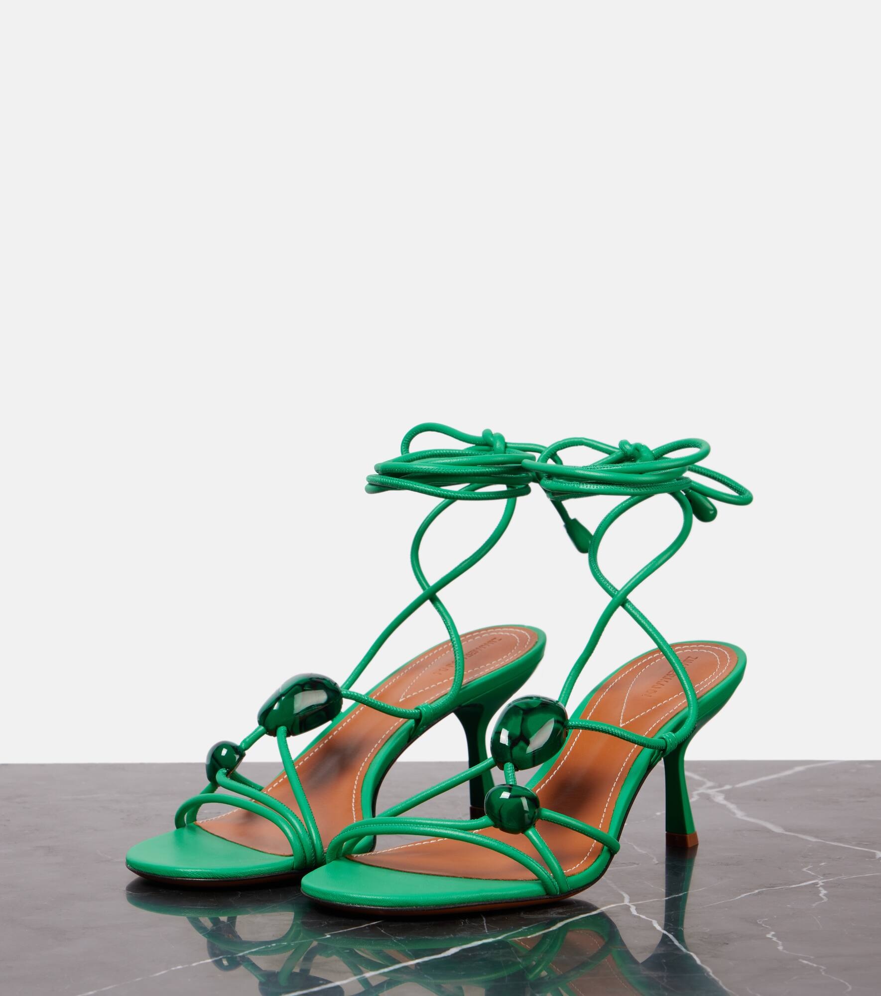 Gleam 65 embellished leather sandals - 4