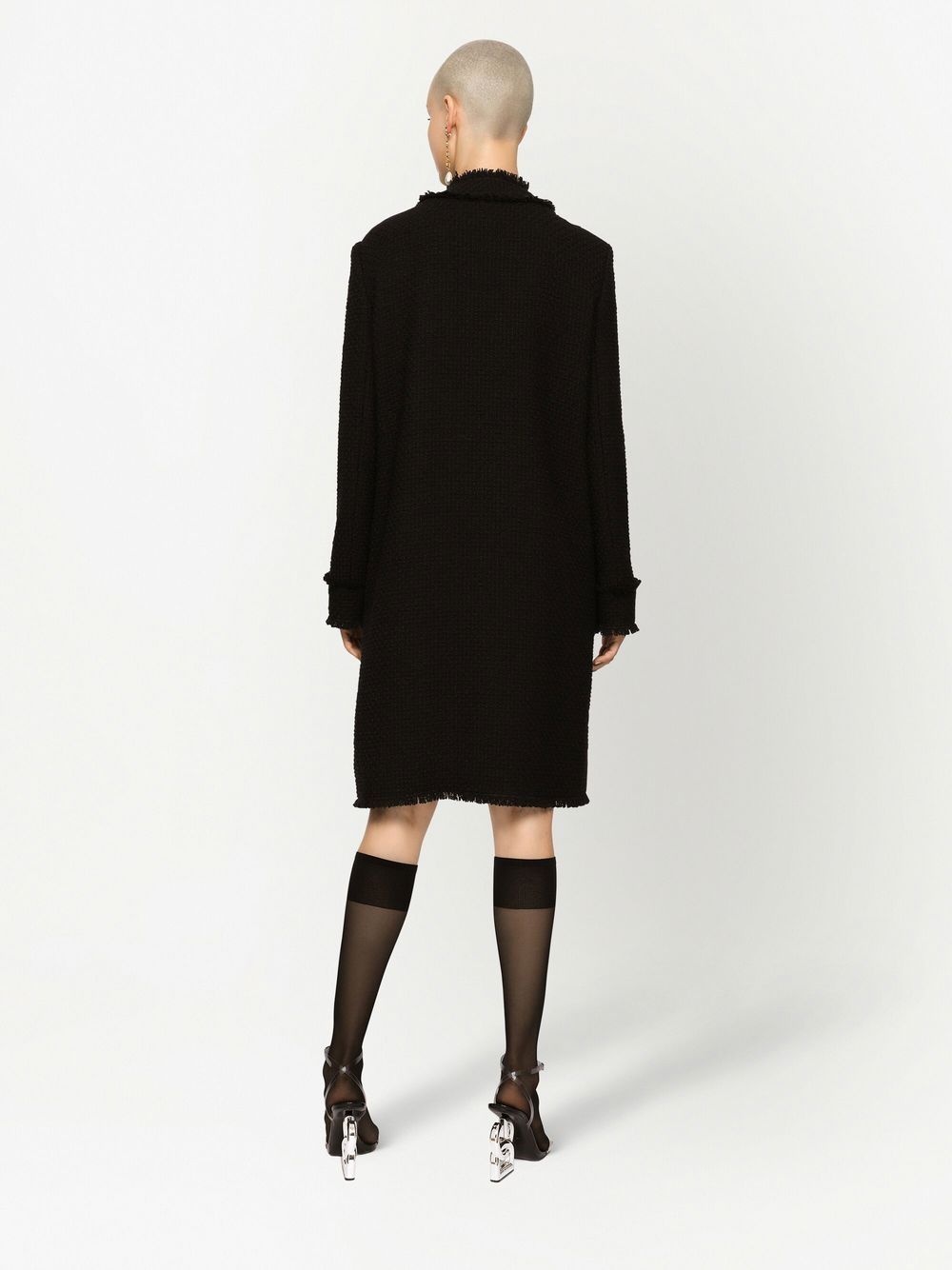 tweed buttoned coat - 3
