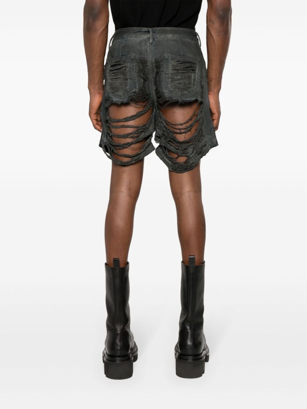 distressed denim shorts - 4