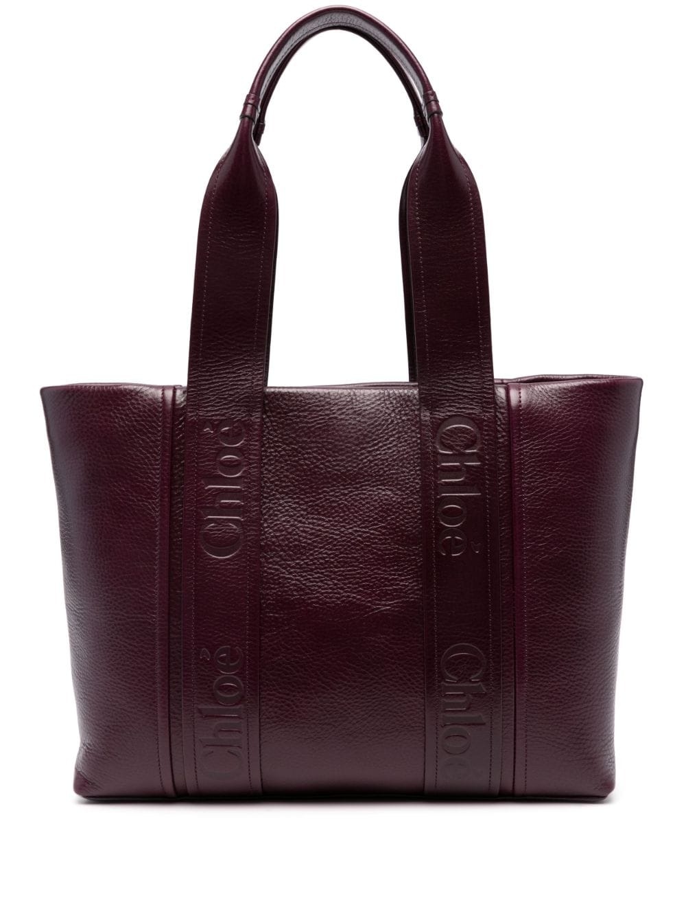 Woody leather tote bag - 1
