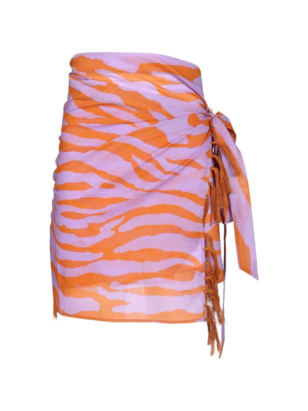 animal-print fringed skirt - 1