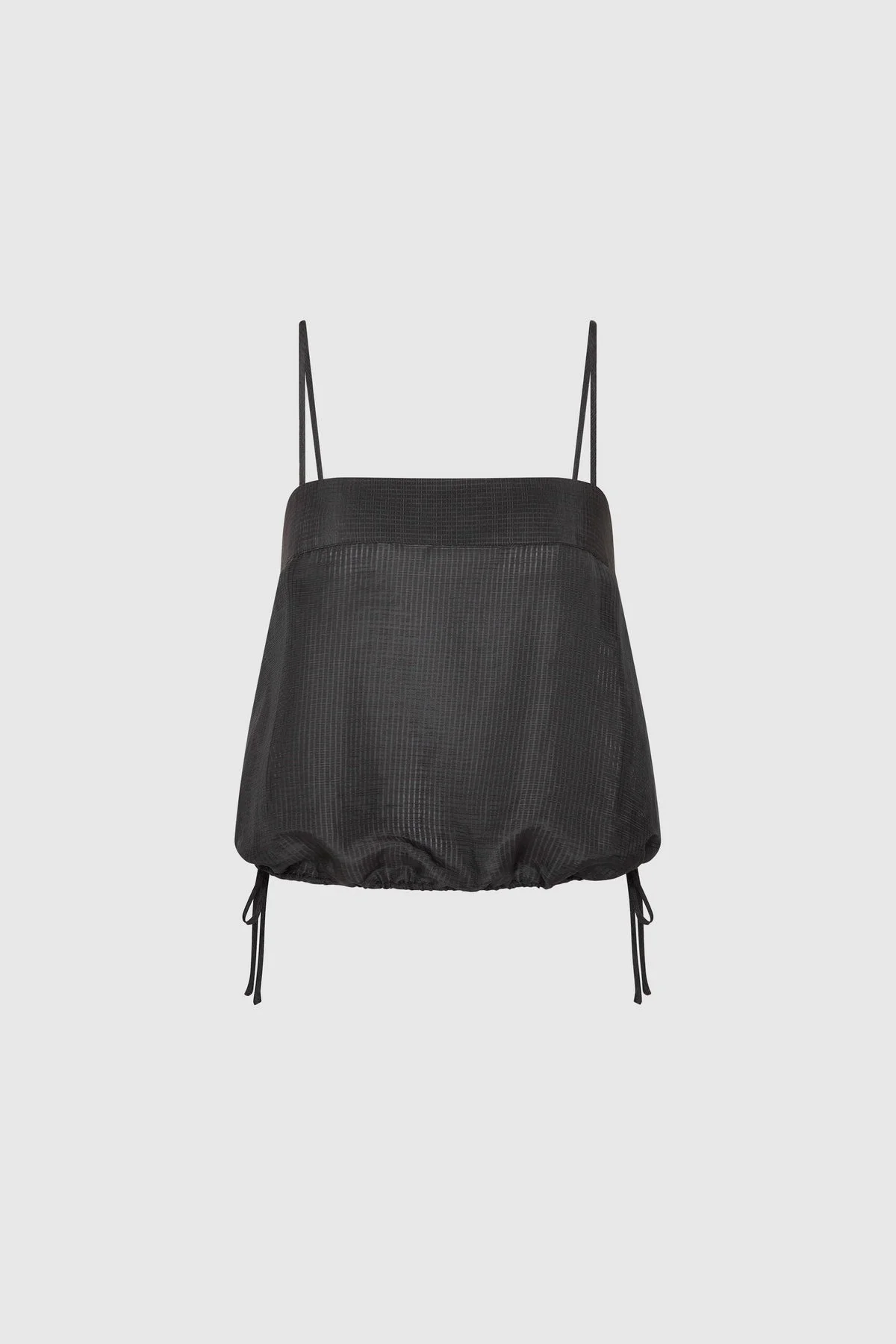 Woven Check Drawstring Cami - Iron Glaze - 1