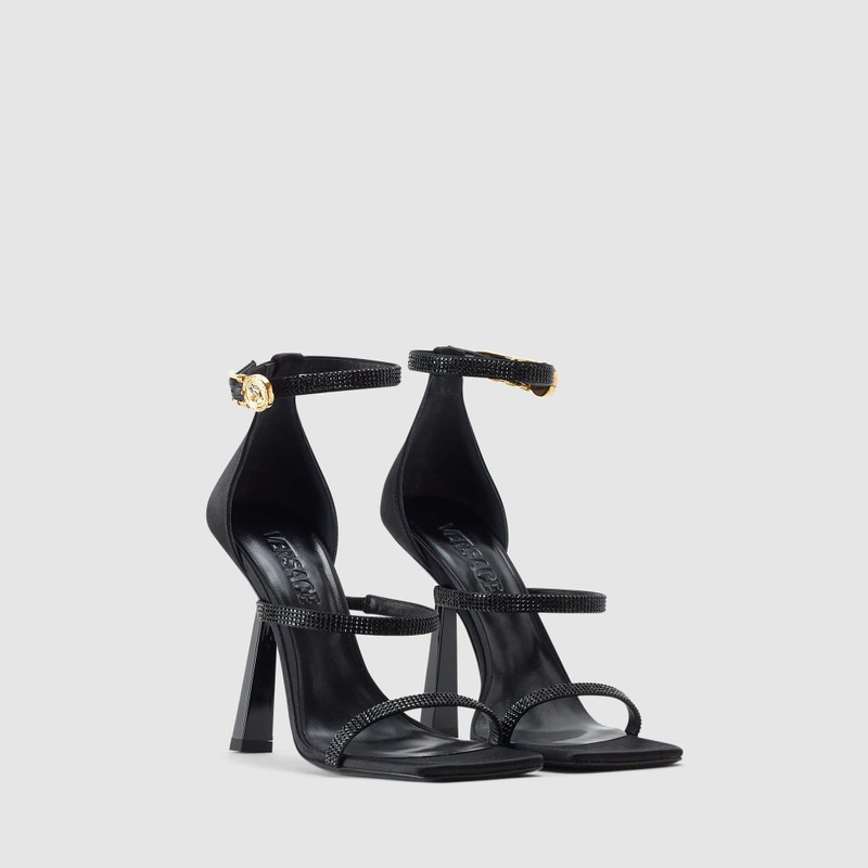 VERSACE Versace Women's Crystal Square Black Heels outlook