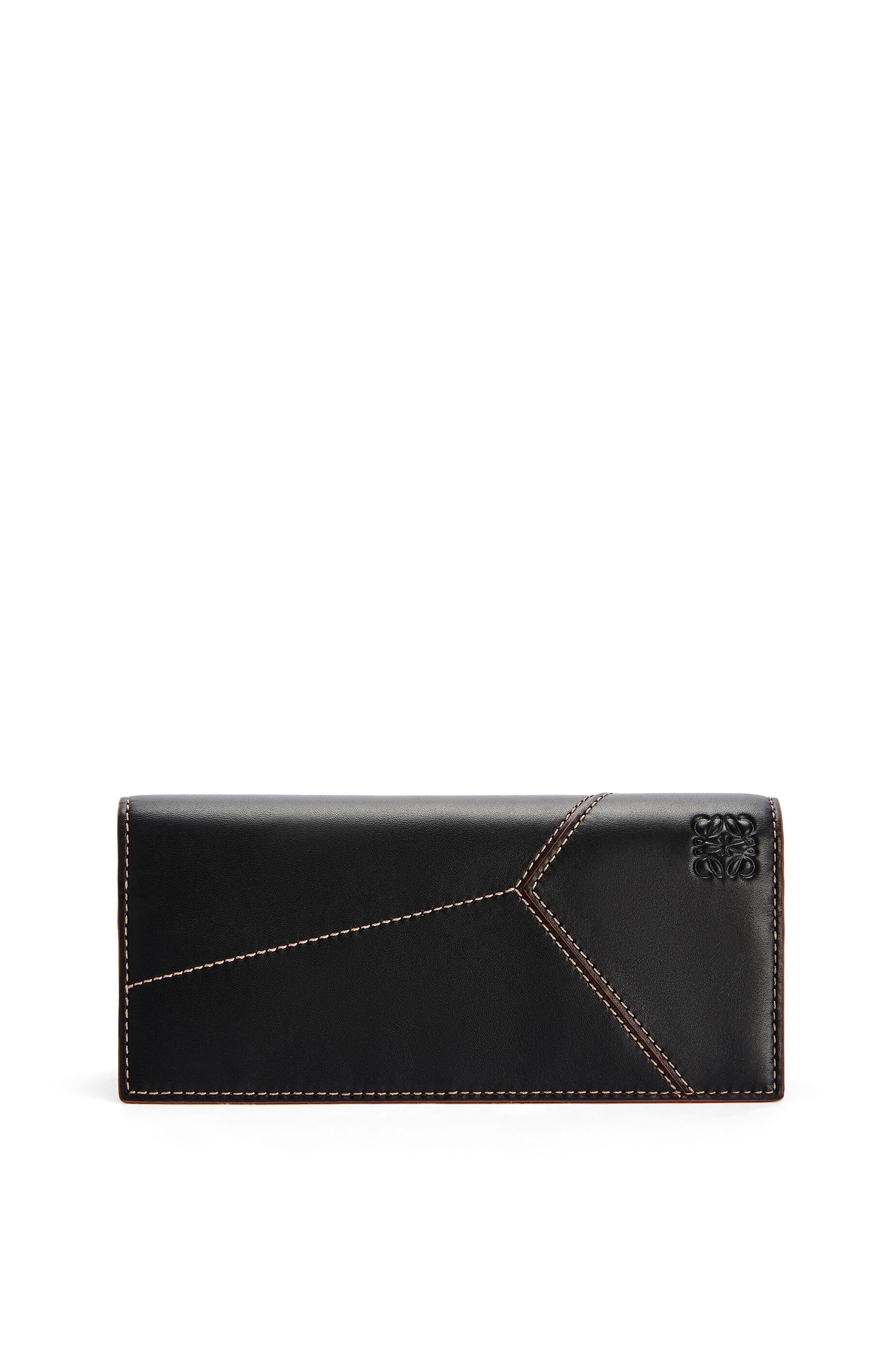 Puzzle stitches long horizontal wallet in smooth calfskin - 1