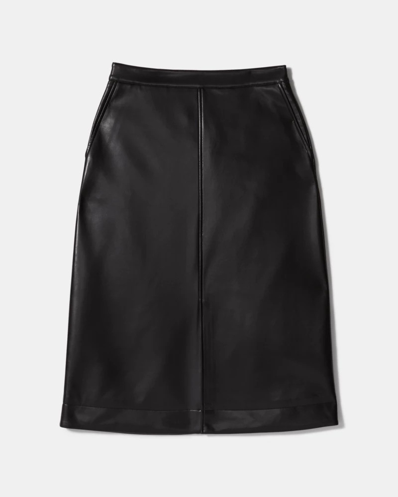 Faux Nappa Midi Skirt 1