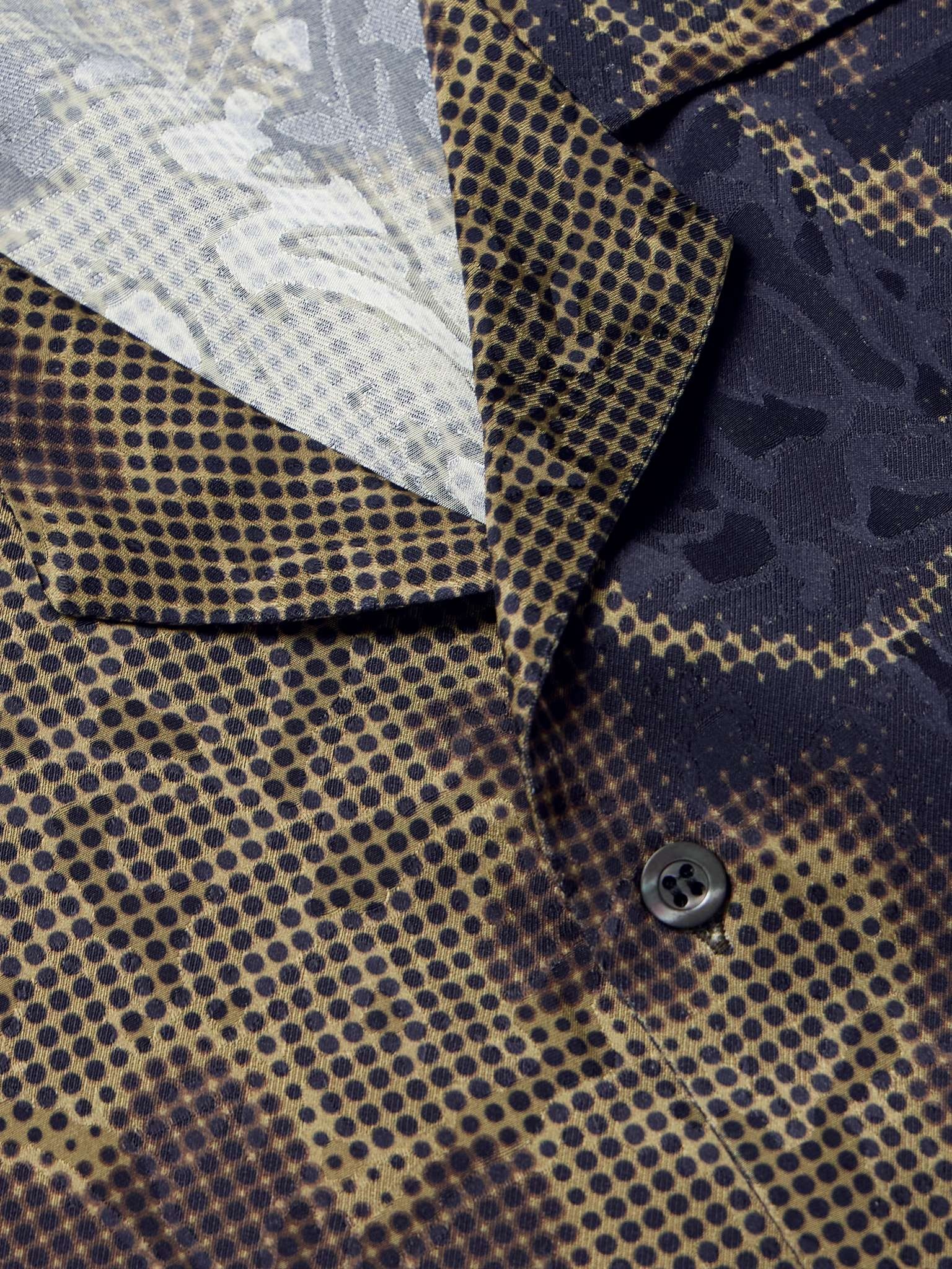 Camp-Collar Printed Jacquard Shirt - 4