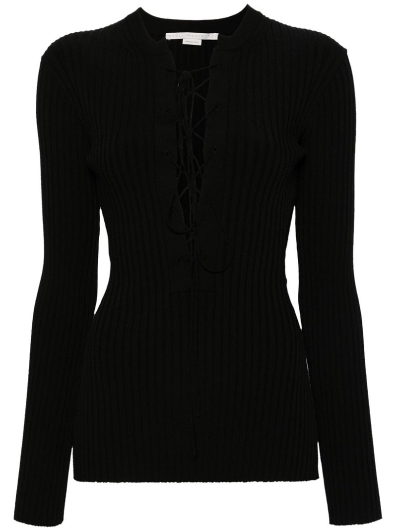 lace-up ribbed jumper 1