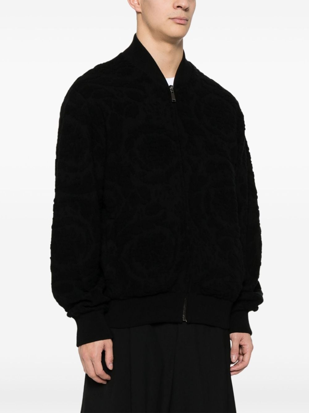 baroque-pattern reversible bomber jacket - 3
