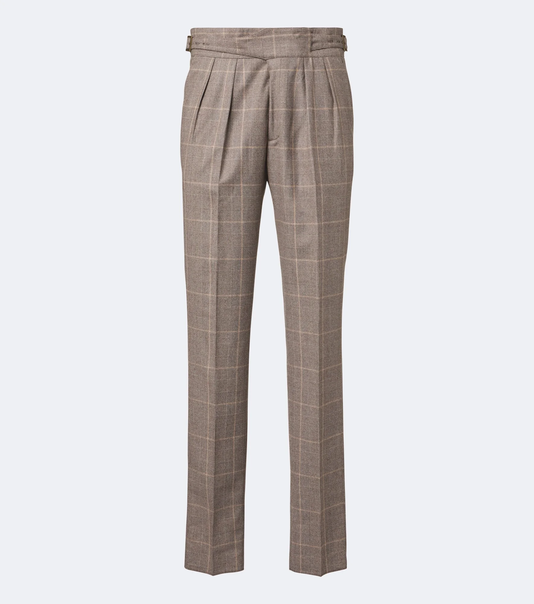 Checked virgin wool straight pants - 1