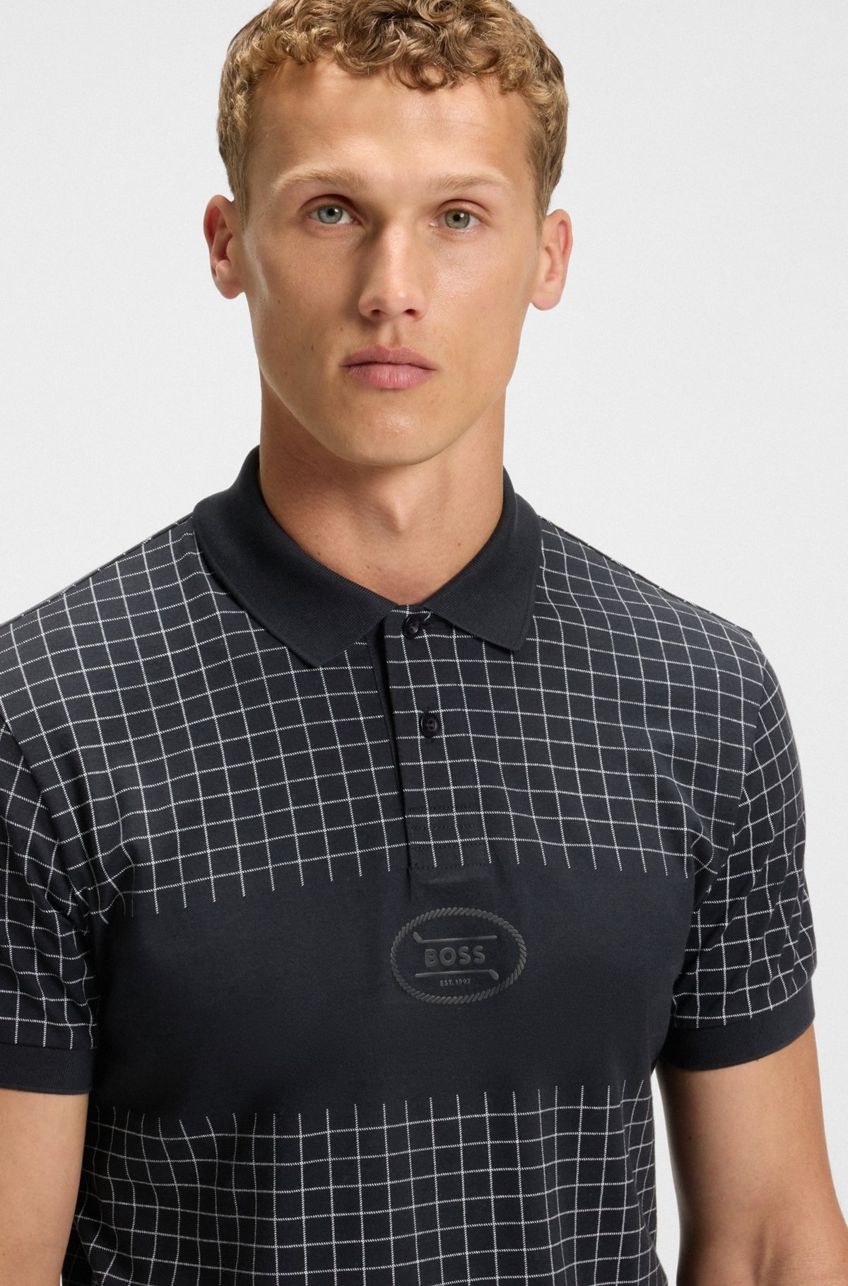 REGULAR-FIT POLO SHIRT IN LIGHTWEIGHT CHECKED PIMA COTTON - 3