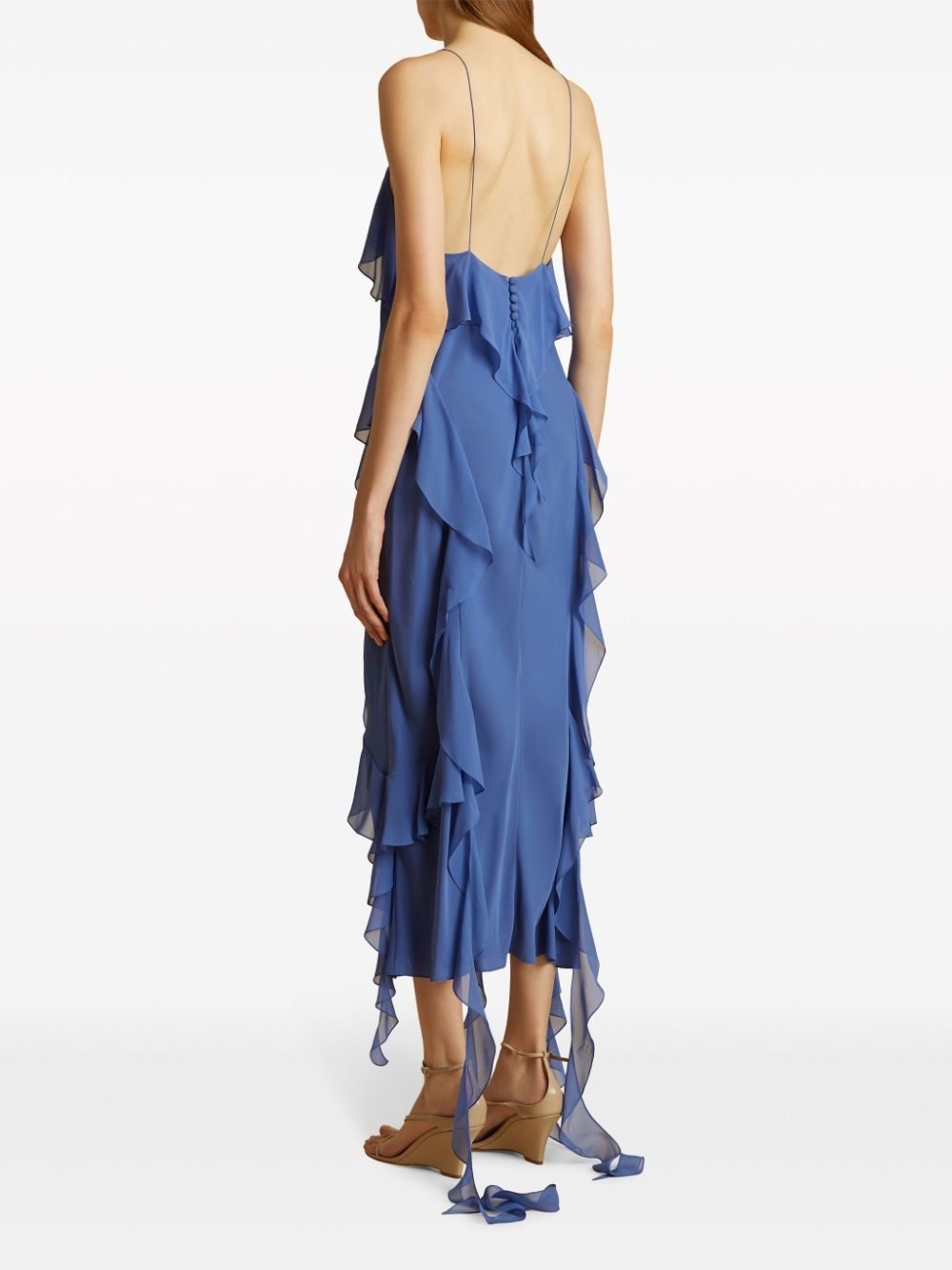 The Pim ruffle-trim silk midi dress - 3