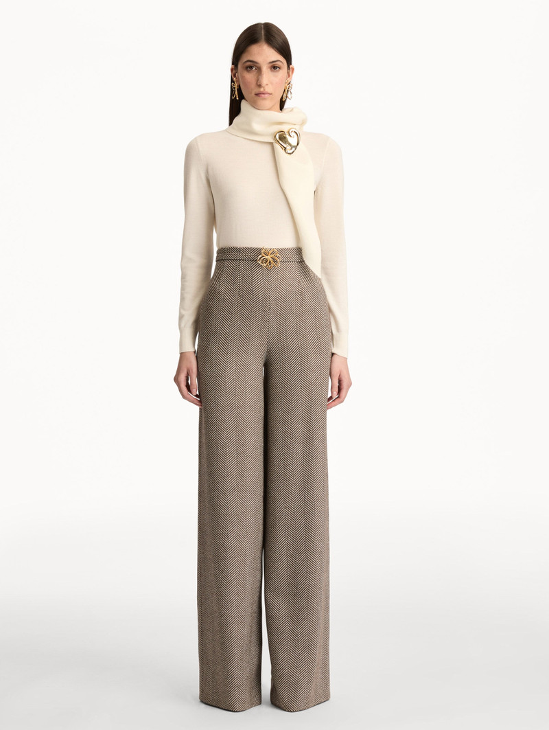 Oscar de la Renta CHEVRON CASHMERE-BLEND PANT outlook