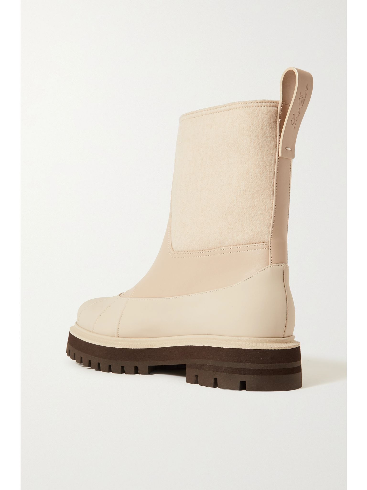 Regent cashmere and leather ankle boots Neutral - 3
