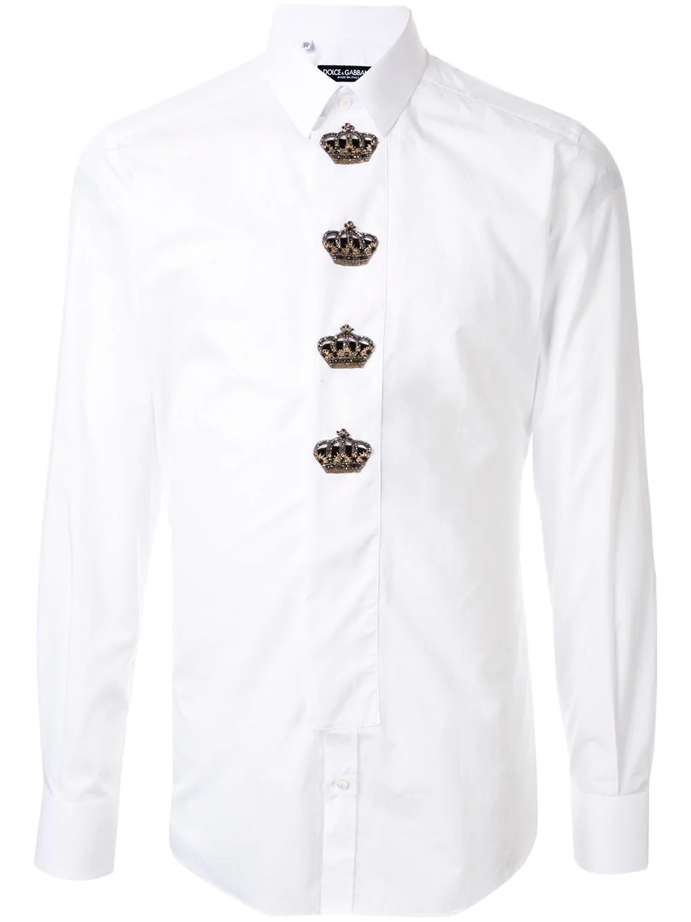 crown patches slim-fit shirt - 1