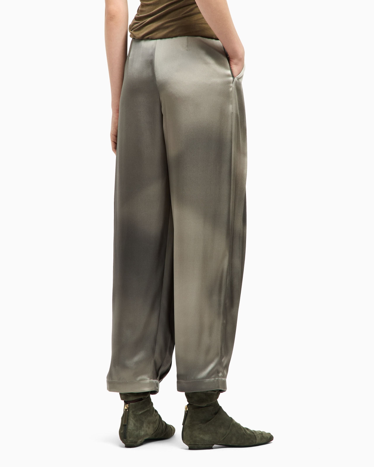 PRINTED SILK SATIN TROUSERS - 3