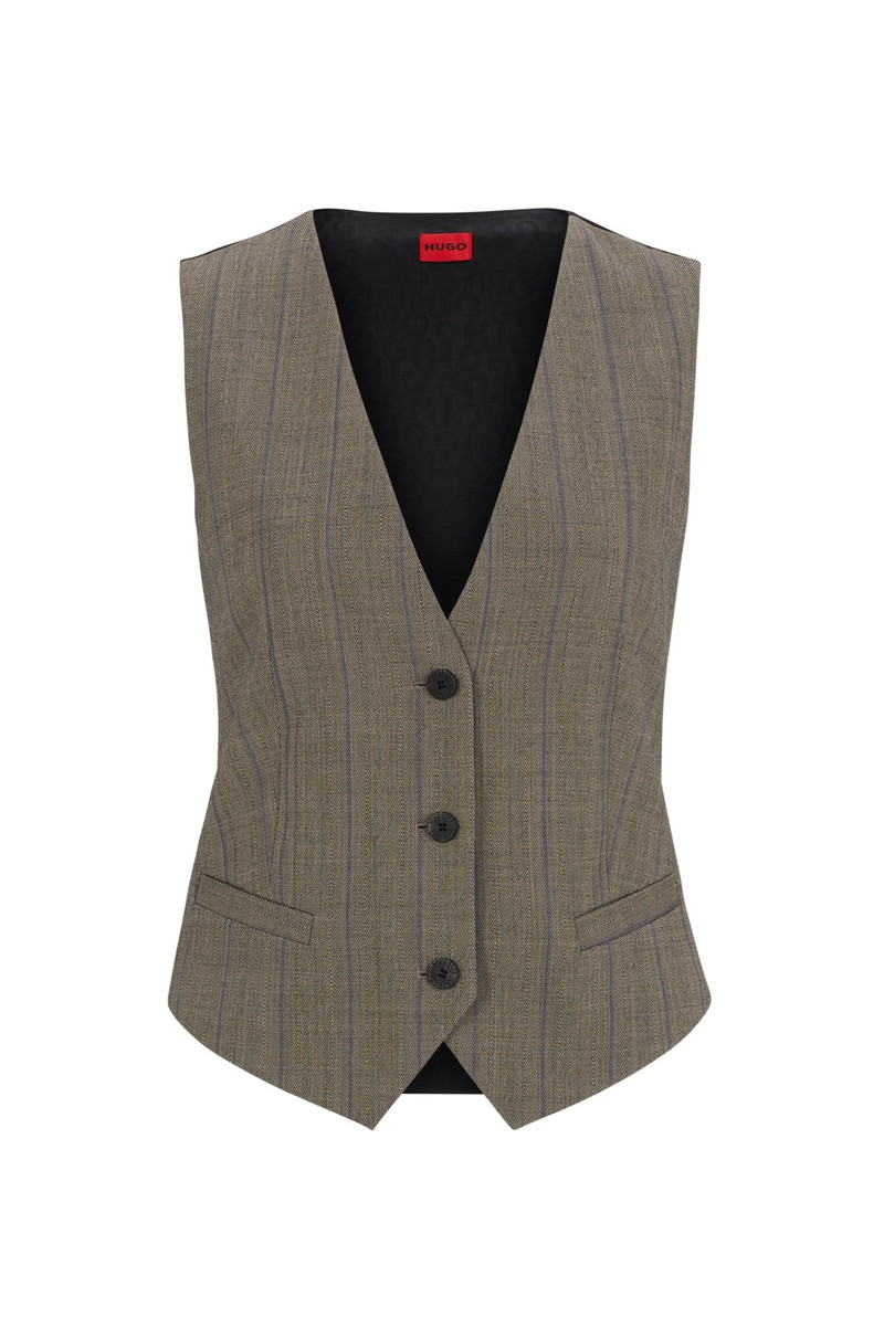REGULAR-FIT WAISTCOAT IN STRIPED CLOTH 1
