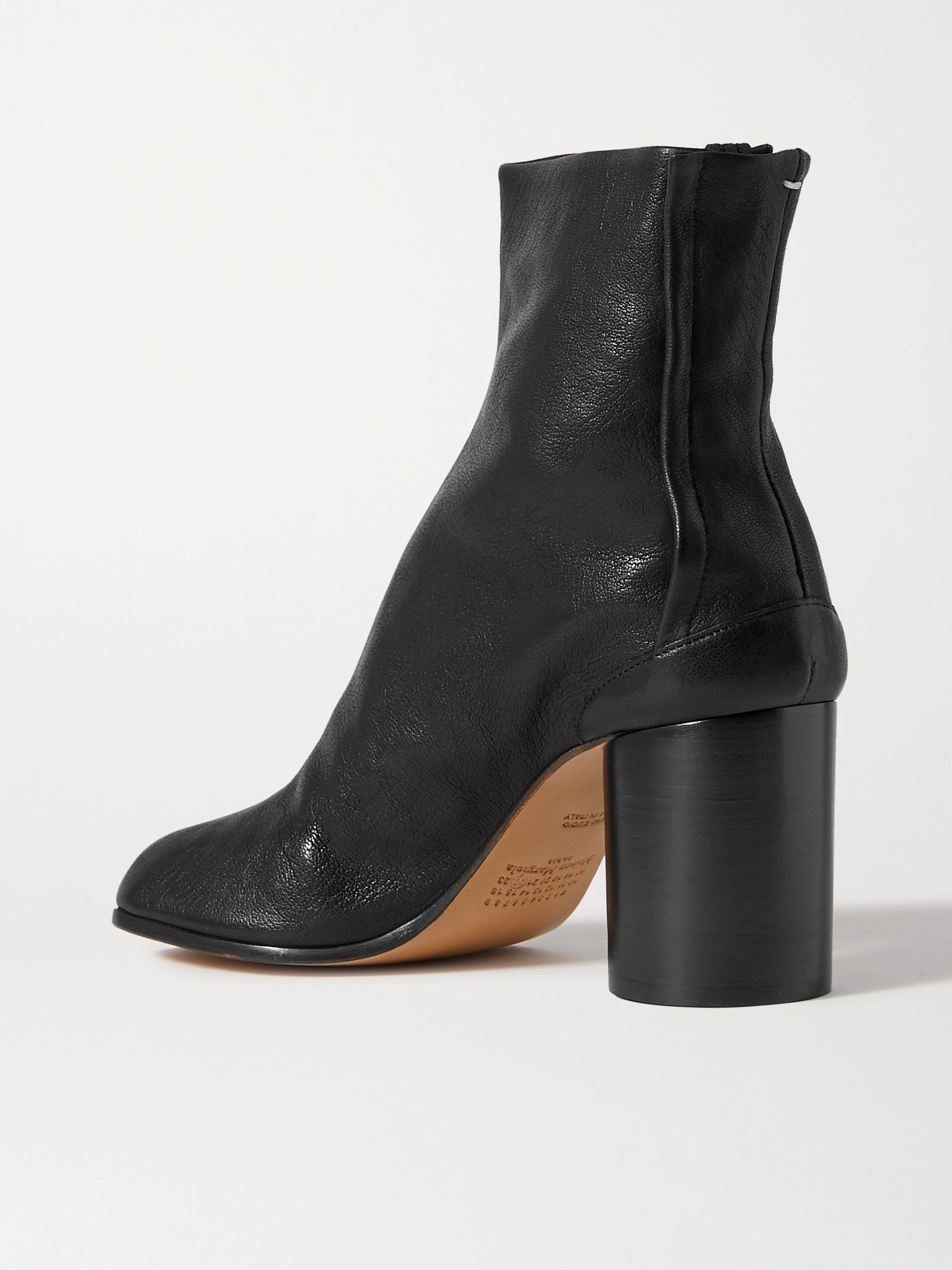 Tabi split-toe leather ankle boots Black - 3