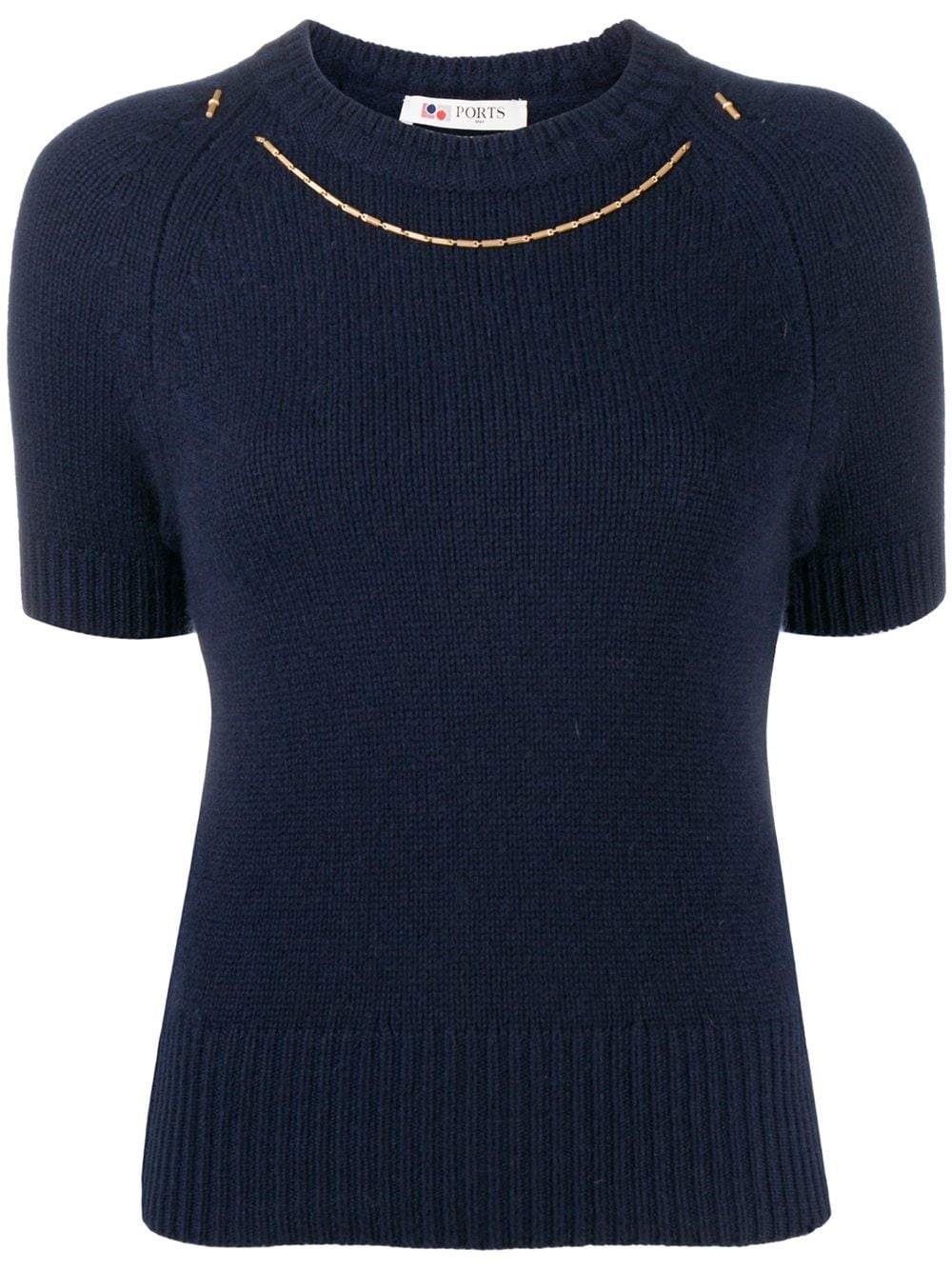 short-sleeve knitted top - 1